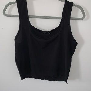 Boohoo black crop tanktop